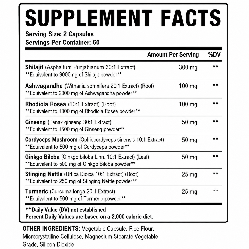 Shilajit 8 en 1 - Suplemento Natural
